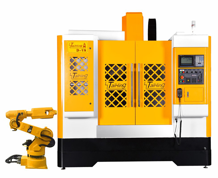 线轨机D-V8（三菱系统）—CNC850三轴线轨机(高速高精密零件立式加工中心机） （带油雾得理器） 主轴转速达18000转 ，带机械手